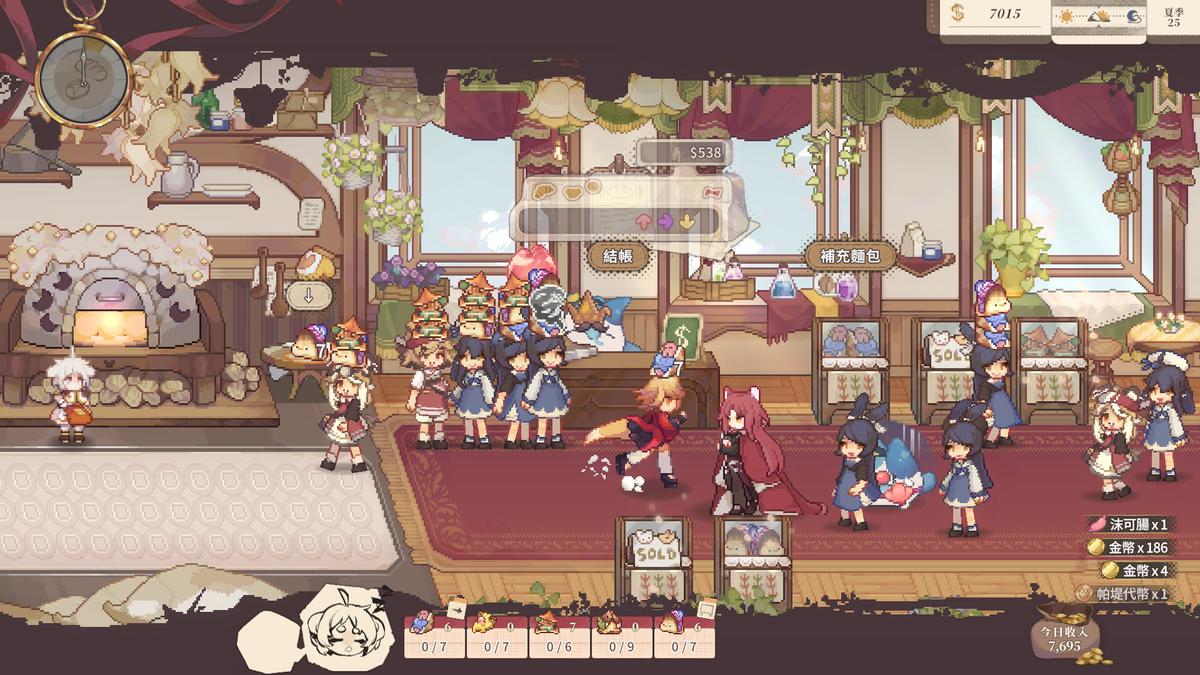 《亞路塔:狐狸狐途的麵包冒險》麵包店經營畫面