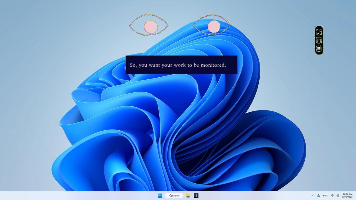 《Dyping Working:監視型專注伴侶》眼球監視畫面