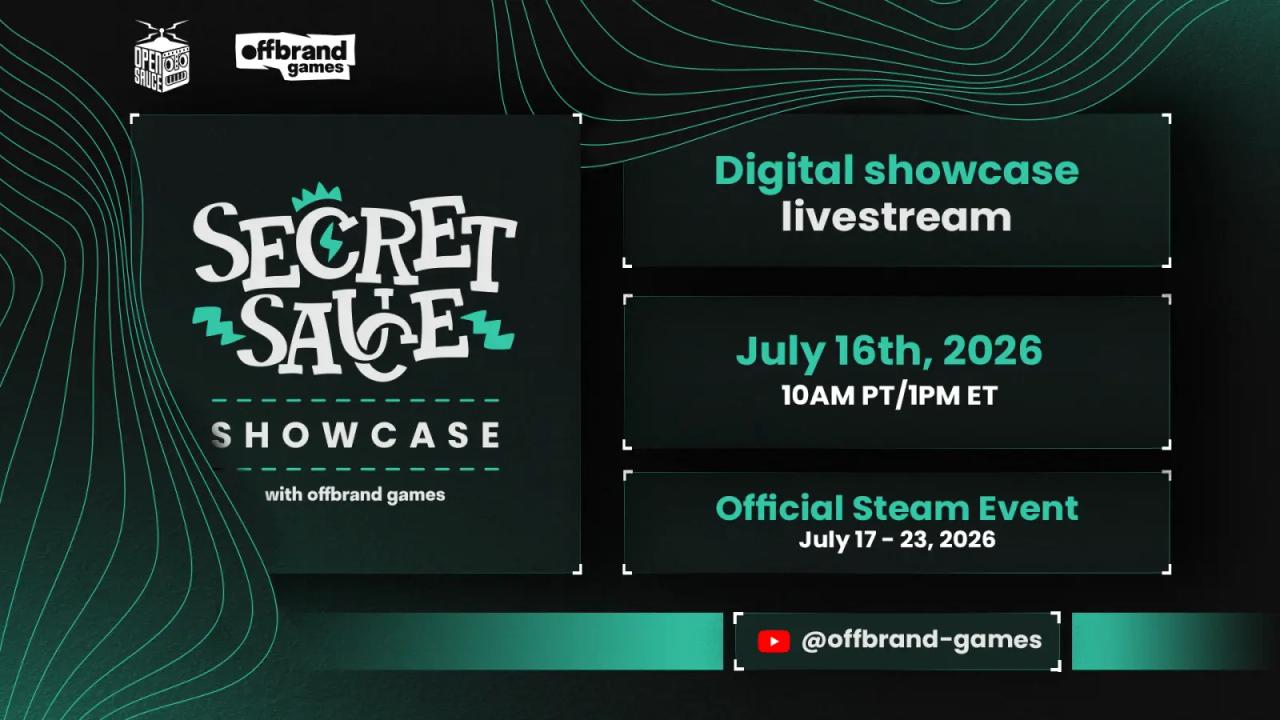 獨立遊戲線上發表會 Secret Sauce Showcase 7 月 16 日回歸　將帶來逾 70 款作品