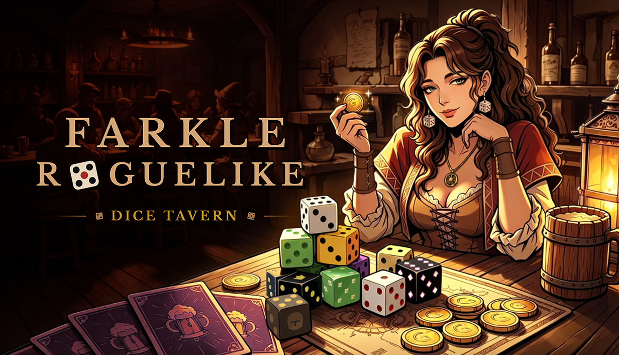 骰子肉鴿策略遊戲《Dice Tavern: Farkle Roguelike》正式登上 Steam，限時 8 折優惠
