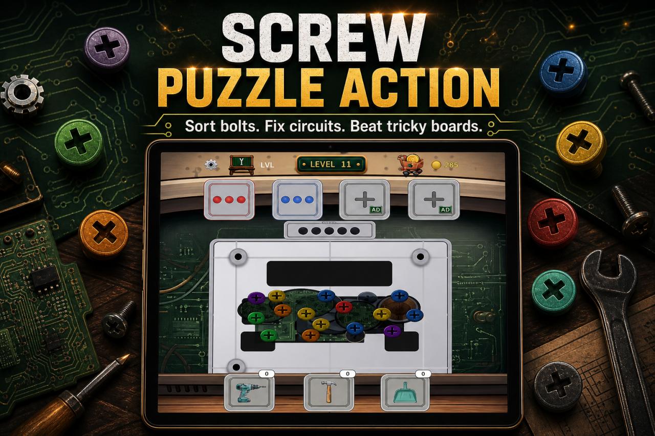益智遊戲《Circuit Sort：螺絲解謎》十月推出萬聖節盃賽，Arcade 模式加入每月排行榜
