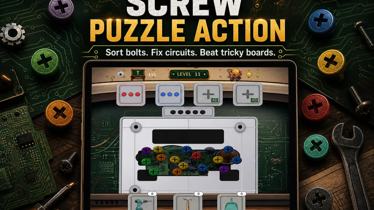 益智遊戲《Circuit Sort:螺絲解謎》十月推出萬聖節盃賽,Arcade 模式加入每月排行榜