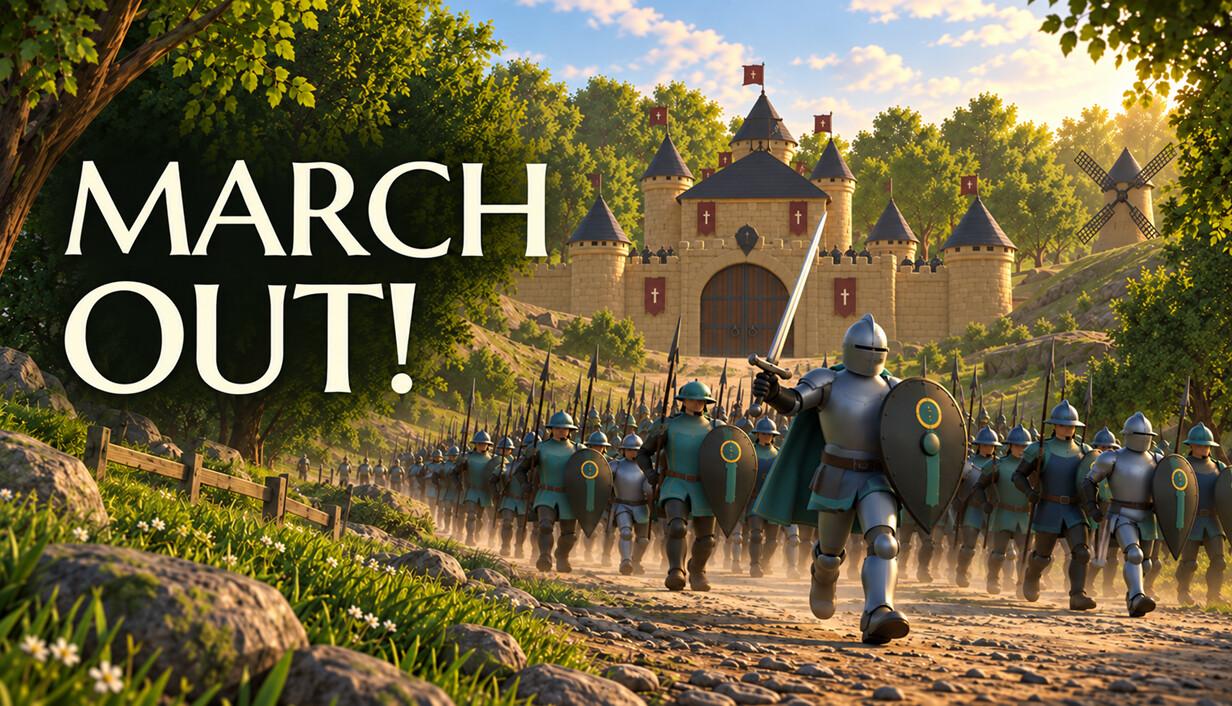 城堡戰略結合第三人稱戰鬥《March Out!》公開預告，預計 10 月登上 Steam